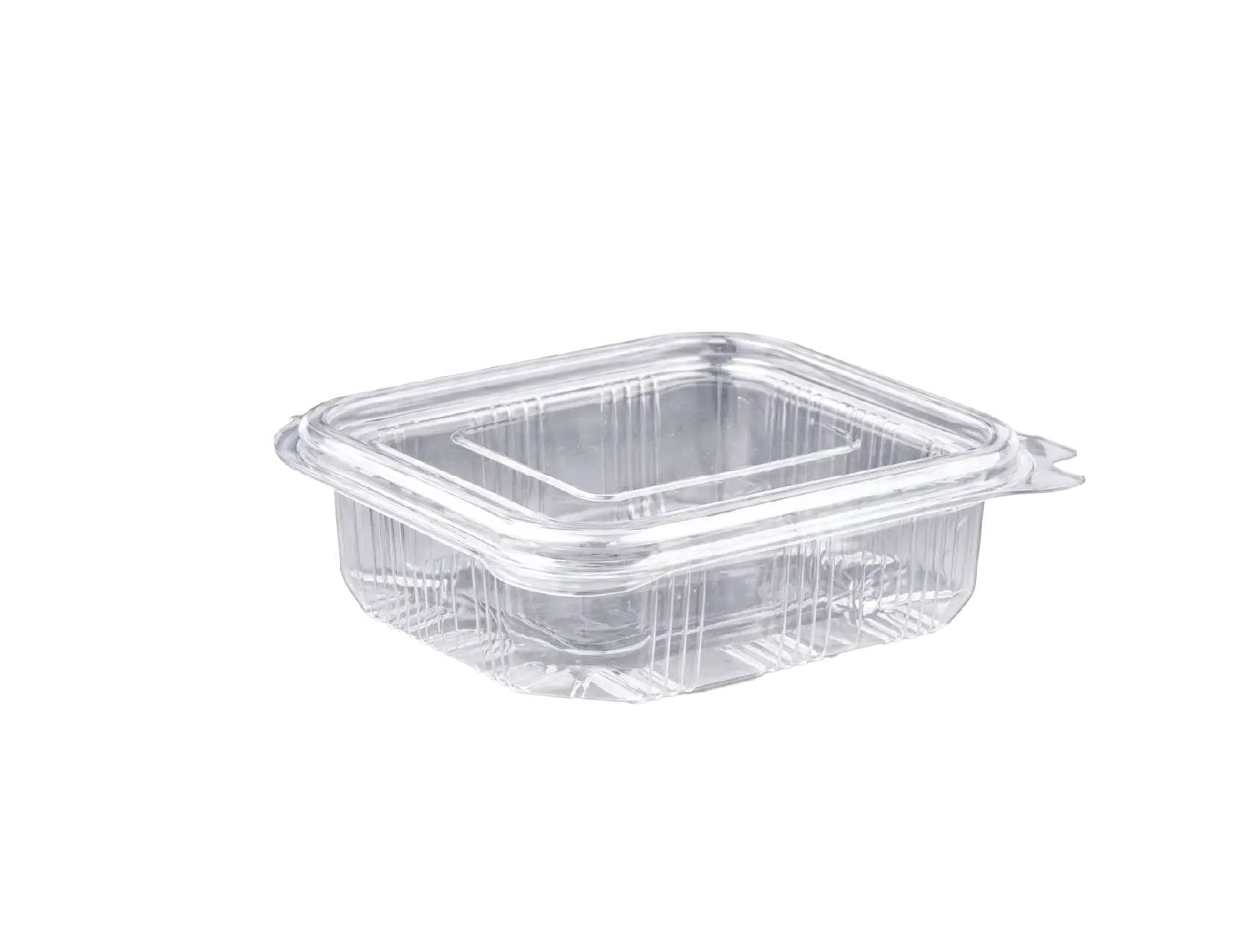 Flat Hinged Box 375 Flat Hinged PET Container 375 ml (127×115×50 mm) - Image 1